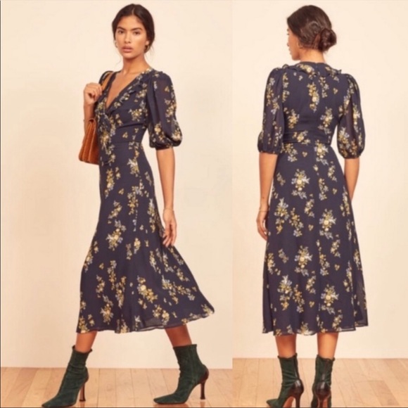 Reformation Dresses & Skirts - Reformation Brook Vittoria Floral Tie Neck Dress